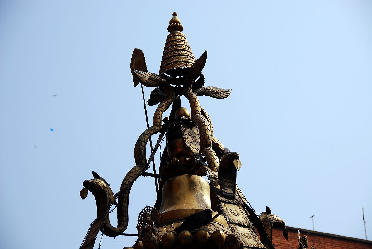 Kathmandu Patan Golden Temple 13 Swayambhu Chaitya Centre Top Close Up 